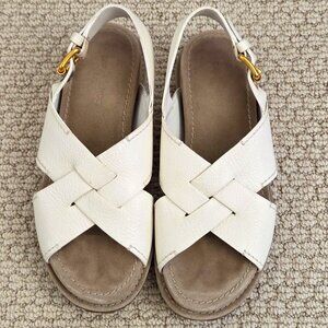 Car Shoe by PRADA White Sandal Size 36 1/2